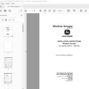 John Deere 730 & 735 Mower-Conditioners Installation Instruction Manual PDF