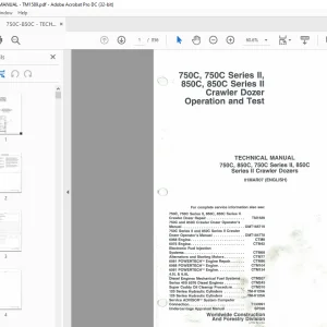 John Deere 750C, 750C Series 11, 850C, 850C Series II, Crawler Dozer Operation and Test Manual PDF