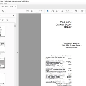 John Deere 750J, 850J Crawler Dozers Repair Manual 10FEB06 - PDF DOWNLOAD