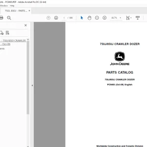 John Deere 750J/850J CRAWLER DOZER PARTS MANUAL PC9465 - PDF DOWNLOAD