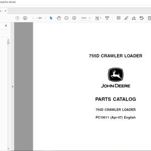 John Deere 755D CRAWLER LOADER Parts Manual PC10011 - PDF DOWNLOAD