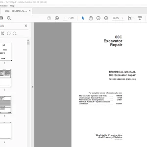John Deere  80C Excavator Repair & Technical Manual TM1939 - PDF DOWNLOAD