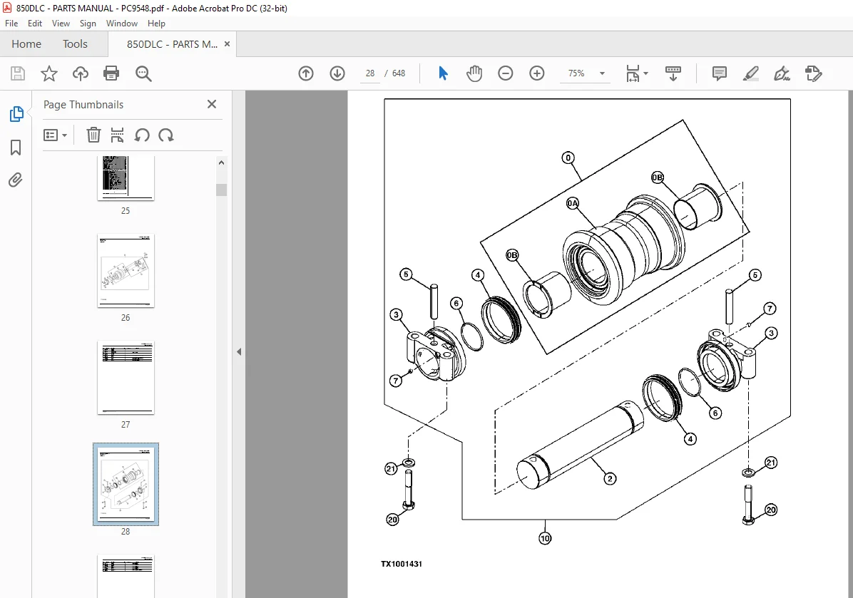 Parts Manual for John Deere 850DLC Excavator PC9548 PDF Download - Image 4