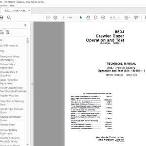 John Deere 850J Crawler Dozer Operation and Test Manual - PDF DOWNLOAD