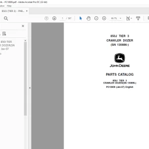 John Deere 850J TIER 3 CRAWLER DOZER PARTS MANUAL PC10009 - PDF DOWNLOAD