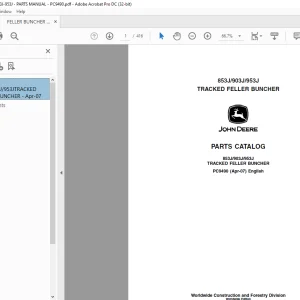 John Deere 853J/903J/953J TRACKED FELLER BUNCHER Parts Manual PC9490 - PDF DOWNLOAD