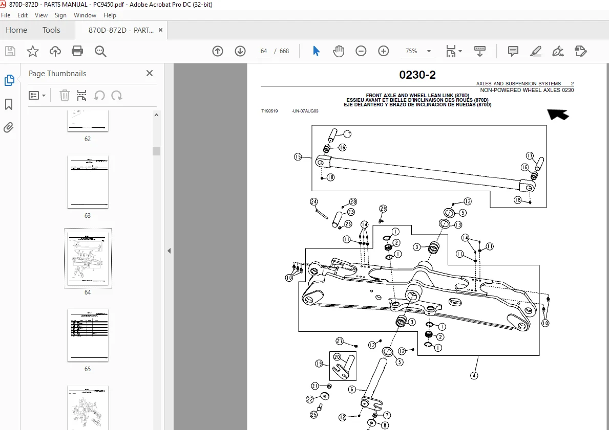 John Deere 870D 872D Motor Graders Spare Parts Manual PC9450 PDF - Image 4