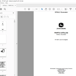 John Deere 870GLC Excavator Parts Manual PC10211 - PDF DOWNLOAD