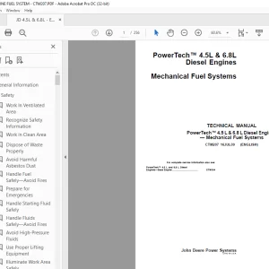John Deere Diesel Engine Powertech 4.5L 6.8L Technical Manual CTM207 PDF