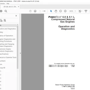John Deere Engine Gas Engine Powertech 6.8L 8.1L Operation And Diagnostic Manual CTM113 PDF