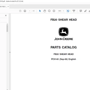 John Deere FB20 SHEAR HEAD PART MANUAL PC9145 - PDF DOWNLOAD