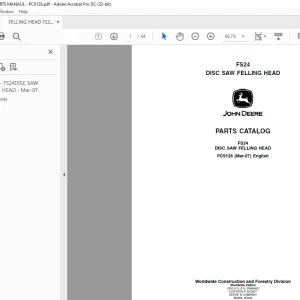  John Deere FS24 DISC SAW FELLING HEAD PARTS MANUAL PC9128 - PDF DOWNLOAD