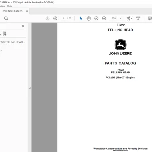John Deere Felling Head FG22 Parts Manual PC9236 - PDF DOWNLOAD