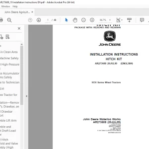 John Deere 9030 Series Wheel Tractors Installation Instruction Manual PDF