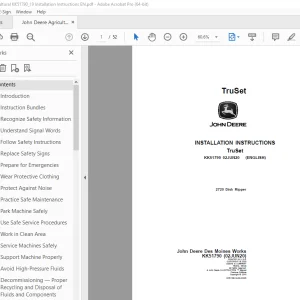 John Deere KK51790 2720 Disk Ripper Installation Instruction Manual PDF