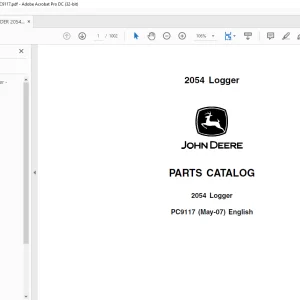 John Deere Log EXCAVATOR 2054 Parts Manual PC9117 - PDF DOWNLOAD
