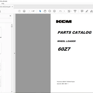 KCM 60Z7 Wheel Loader DEUTZ TCD3.6L4 Engine Parts Manual - PDF