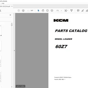 KCM 60Z7 Wheel Loader DEUTZ TCD3.6L4 Engine Parts Manual - PDF
