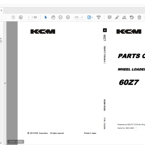 KCM 60Z7 Wheel Loader DEUTZ TCD3.6L4 Engine Parts Manual - PDF