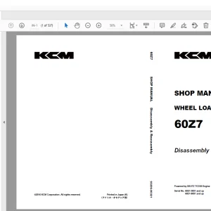 KCM 60Z7 Wheel Loader DEUTZ TCD36 Engine Shop Manual - PDF