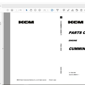 KCM 70Z6/80Z6 CUMMINS QSB6.7 Engine Wheel Loader Parts Manual PDF