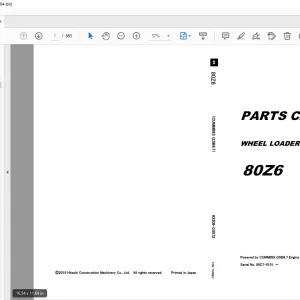 KCM 70Z6 80Z6 Wheel Loader Parts Manual SN 80C7-0101 - PDF