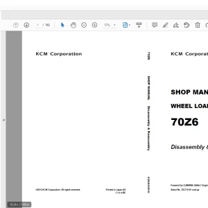 KCM 70Z6 WHEEL LOADER Shop Manual Serial No.70C7-0101 and up - PDF