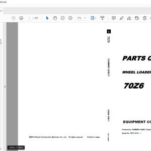 KCM 70Z6 Wheel Loader SN 70C7-0101 Parts Manual - PDF DOWNLOAD