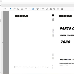 KCM 70Z6 Wheel Loader  Parts Manual SN 70C7-0101 - PDF DOWNLOAD