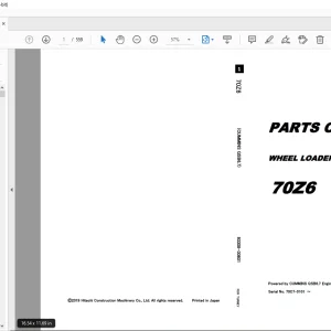 KCM 70Z6 Wheel Loader SN 70C7-0101 Parts Manual - PDF DOWNLOAD