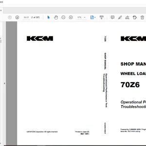 KCM 70Z6 Wheel Loader Serial No.70C7-0101 and up Shop Manual- PDF
