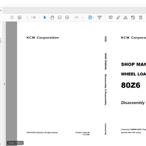 KCM 80Z6 Wheel Loader Shop Manual SN 80C7-0101 and up - PDF DOWNLOAD