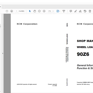 KCM 90Z6 Wheel Loader Cummins QSM11 Engine  Shop Manual - PDF