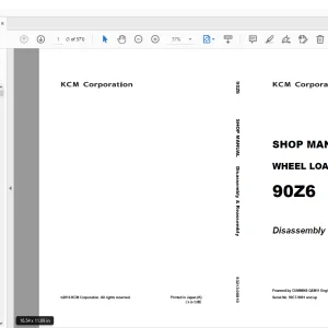 KCM 90Z6 Wheel Loader Cummins QSM11 Engine  Shop Manual - PDF
