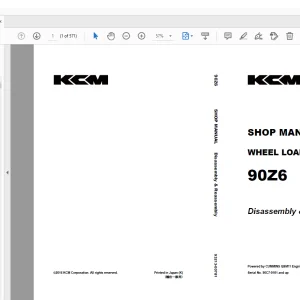 KCM  90Z6 Wheel Loader Cummins QSM11 Engine Shop Manual - PDF