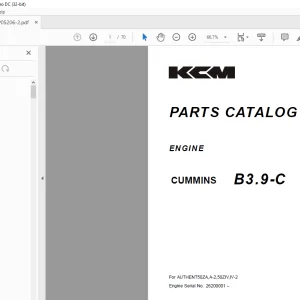 KCM ENGINE CUMMINS B3.9-C Parts Manual AAAP05206-2 - PDF DOWNLOAD