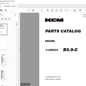 KCM ENGINE CUMMINS B5.9-C PARTS CATALOG MANUAL AAAP06207-0 PDF
