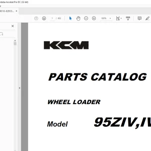 KCM WHEEL LOADER 95ZIV,IV-2 PARTS CATALOG MANUAL AAAP09816-6  - PDF DOWNLOAD