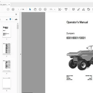 WACKER NEUSON 6001/9001/10001 DUMPERS OPERATOR'S MANUAL - PDF DOWNLOAD