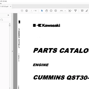 Kawasaki ENGINE CUMMINS QST30-C PARTS CATALOG MANUAL 93317-00100 PDF