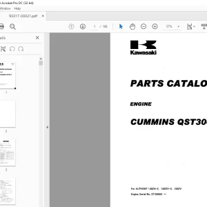 Kawasaki ENGINE CUMMINS QST30-C PARTS CATALOG MANUAL (93317-00021)  - PDF DOWNLOAD