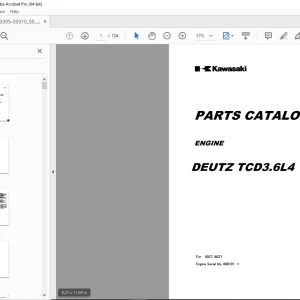 Kawasaki Engine DEUTZ TCD3.6L4 For 50Z7 60Z7 Parts Manual - PDF