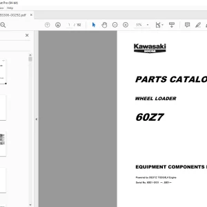 Kawasaki KCM 60Z7 Wheel Loader DEUTZ TCD3.6L4 Engine Parts Manual - PDF