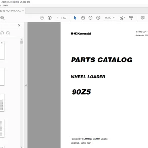 Kawasaki WHEEL LOADER 90Z5 PARTS CATALOG MANUAL 93313-00414 - PDF DOWNLOAD