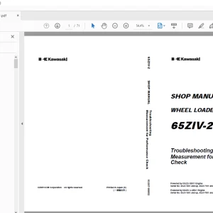 Kawasaki WHEEL LOADER 65ZIV-2 SHOP MANUAL 93207-00052 - PDF DOWNLOAD