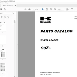 Kawasaki WHEEL LOADER 90Z V PARTS CATALOG Manual 93313-00124 - PDF DOWNLOAD