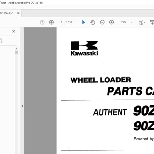 Kawasaki WHEEL LOADER AUTHENT 90ZA, A-2 90ZW,W-2· PARTS CATALOG MANUAL PT:AAAP09101-9 PDF