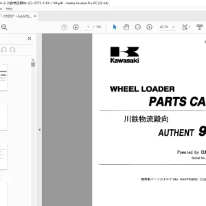Kawasaki WHEEL LOADER AUTHENT 97ZA-2 Parts Manual - PDF DOWNLOAD