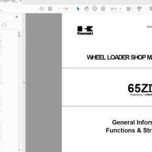 Kawasaki Wheel Loader 65ZIV-2 Shop Manual AAA-S65C3V00-012 - PDF DOWNLOAD