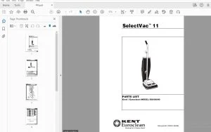 Kent Euroclean SelectVac 11 56648090 Parts Manual - PDF DOWNLOAD